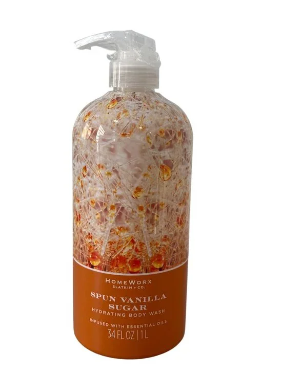 HomeWorx Slatkin and Co Spun Vanilla Sugar Hydrating Body Wash 34 Oz Essential - Picture 1 of 6